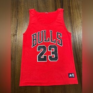 Vintage 1990’s Chicago Bulls "Michael Jordan" Starter Tank-Top Red Rare Men’s S
